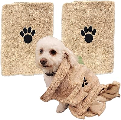 zelica 狗狗晾干毛巾 | *吸水毛巾 | 可爱浅棕色狗毛巾 | 86.